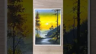 Thumbnail: Sunrise - oil pastel drawing #oilpastelscenery #painting #artscraft #oilpastels