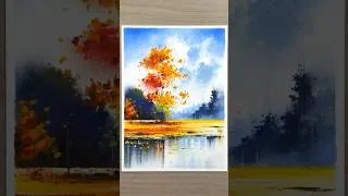 Thumbnail: Beautiful autumn #painting #art  #oilpastel #chill