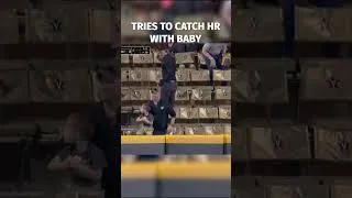 Thumbnail: Tries to catch Homerun while holding baby #shorts