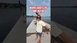 Thumbnail: Wakesurfing, Wakeboarding, and Foiling a 60ft Barge 🏄🏻‍♂️