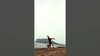 Thumbnail: #jeju #island #beach #vacation #yoga #handstand #calisthenics #coach #teacher #student #sand #dance