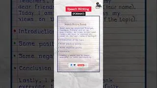 Thumbnail: Speech Writing format 📖🎤| format of speech writing | #shorts #speechwriting #speech