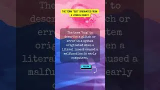 Thumbnail: The Bug in Computer is named after #bug #computer