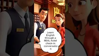 Thumbnail: Learn English through a REAL hotel check-in conversation