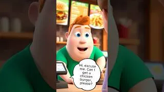 Thumbnail: Ordering a Burger at a Restaurant #englishforbeginners #food