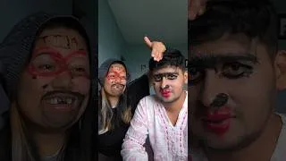 Thumbnail: we couldn't recognize eachother at the end 😂😂😂 #mukbangpari #funnychallenge #funny #funnyvideo