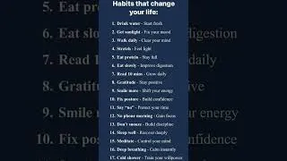Thumbnail: life changing habbits #shortvideo #english #selfimprovement #shorts #viral #lifeisbutadream
