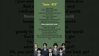 Thumbnail: Swim lyrics - BTS #bts #lyrics #song #shorts