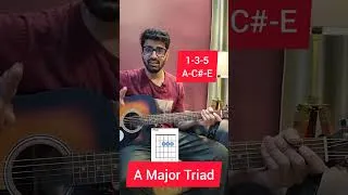 Thumbnail: A Major Triad 🎸 | 1-3-5 Formula in 30 Seconds! Musical Vibes Ashok #shorts