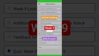 Thumbnail: Ethical Hacking Week 9 #myswayam #nptelcourse #nptel2025