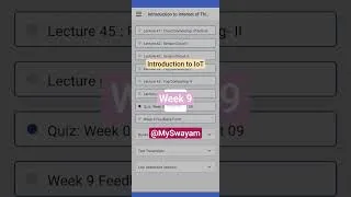 Thumbnail: Introduction to Internet of Things Week 9 #myswayam #nptelcourse #nptel2025