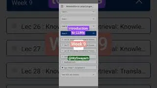 Thumbnail: Introduction to Large Language Models (LLMs) Week 9 #myswayam #nptel2025 #nptelcourse