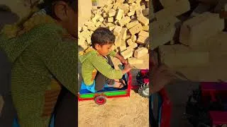 Thumbnail: DIY Mini Tractor Loading and Unloading Bricks | Handmade Mini MF 385 Tractor