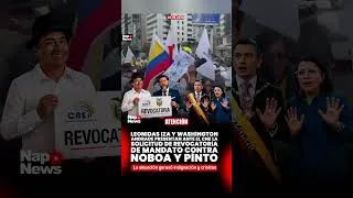 Thumbnail: Leónidas Iza presenta ante el CNE la solicitud para la revocatoria de Noboa y Pinto