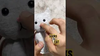 Thumbnail: 🐈Turn SOCKS to cute CAT! Full Video👇🏽  #shorts #recycledcraft #nosew #handmade #diy #sockscraft