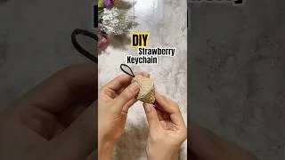 Thumbnail: 🍓DIY strawberry keychain made from egg tray!! #shorts #diy #diycraft #recycledcraft