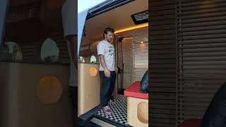 Thumbnail: SEE-THROUGH shower with insane curved and slatted wood everywhere! #vanconversion #vanlife #vantour
