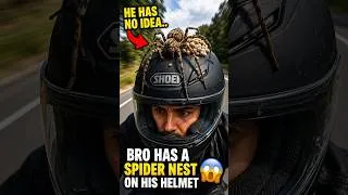 Thumbnail: bro has a whole spider family on his helmet