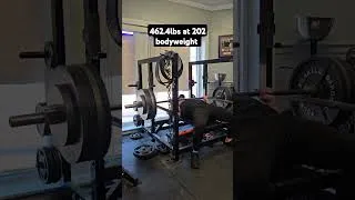 Thumbnail: 462.4 Bench Press at 202lbs bodyweight. 50lb stiff bar with 2.4lb intek clips. #benchpress #fitness