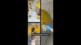 Thumbnail: Conservator Daniel Bornstein working on an Antarctica Barge Caravan