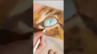 Thumbnail: Beautiful Blued Eyed Cat Pastel Painting