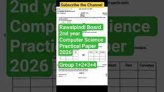 Thumbnail: Rawalpindi Board 2nd year Computer Science Practical Paper 2026 | RWP Board FSc Computer Practical