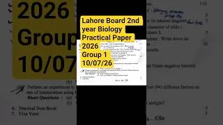 Thumbnail: Lahore Board 2nd year Biology Practical Paper 2026 | LHR Board FSc | 12th Bio Practical Paper 2026