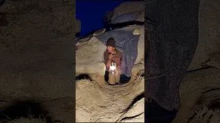 Thumbnail: Turning a stone cave into a strong fortress for difficult days 🛖🔥🍵❄️ #asmr #camping #survival