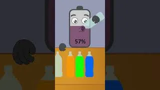 Thumbnail: 🔋🌈 Battery 0% → 100% with Rainbow Drinks | NCR Animation #asmr #mukbang #shorts