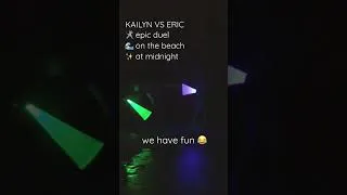 Thumbnail: our EPIC lightsaber duel on the beach at midnight 🤺🌊✨
