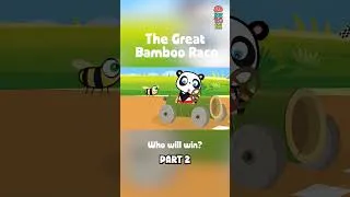 Thumbnail: Goofy Panda vs Elephant Bamboo Race PART 2 #race #animals #shorts #goofypandabeebee