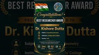 Thumbnail: Kishore Dutta | Computational Geometry | Best Researcher Award