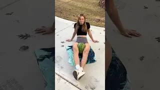 Thumbnail: POV: She crushes a watermelon 😳 #shorts