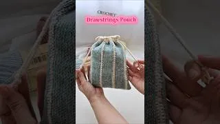Thumbnail: Crochet Drawstring Pouch with Tunisian Crochet Stitch Look Like Knit #crochet #handmade #diy #pouch