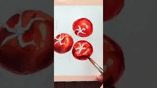 Thumbnail: Cute Red Tomatoes with Watercolor: Full Tutorial Linked