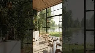 Thumbnail: Modern Lakeside Café Retreat | Cozy Study Ambience (4K) #Short