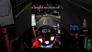 Thumbnail: Multiple lanes in night driving truck and driver Netherlands as in the truck simulator game but real