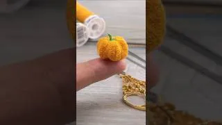 Thumbnail: Micro knitting a pumpkin 🎃 #knitting