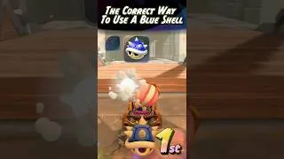 Thumbnail: Using a Blue Shell in 1st Place and DODGING it | #shorts #mario #mariokart #mariokartworld #nintendo