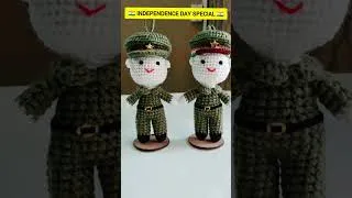 Thumbnail: Indian Army Crochet Keychain #independenceday #indianarmy