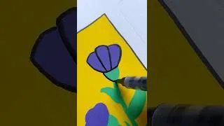 Thumbnail: Beautiful Purple Flowers🌷#drawing  #acrylicmarkers #flowers #tulip  #youtubeshorts #art #kids