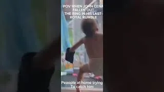 Thumbnail: POV when John cena got eliminated out of the 2025 royal rumble (everyone at home trying to catch him