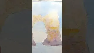 Thumbnail: Quick watercolor process video for "Rocky Sea Arch" #watercolorseascape #painting