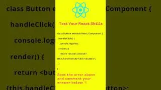 Thumbnail: Test your react skills #reactjs #reactjsinterview #frontend #fullstackdeveloper #javascript #coding