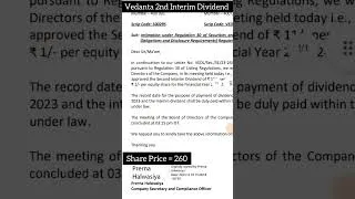 Thumbnail: Vedanta 2nd Interim Dividend 2023 | Vedanta Dividend 2023 | Vedanta Share News Today,Dividend stocks