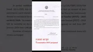 Thumbnail: TRBT STGT Examination 2025 is postponed #biologicalscience #STGT