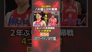 Thumbnail: 独占取材!! #八村塁 ＆ #河村勇輝 2年ぶり代表復帰戦『4つの新事実』｜その④八村"グーサイン"のウラ話👍 #shorts