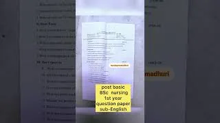 Thumbnail: Post Basic BSc nursing 1st year question paper subject-English #pbbscnursing #postbasicbscnursing