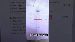 Thumbnail: 📄 Post Basic B.Sc Nursing 1st Year Biophysics Previous Year Question Paper.#postbasicbscnursing