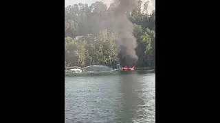 Thumbnail: Boat catches fire on Beaver Lake